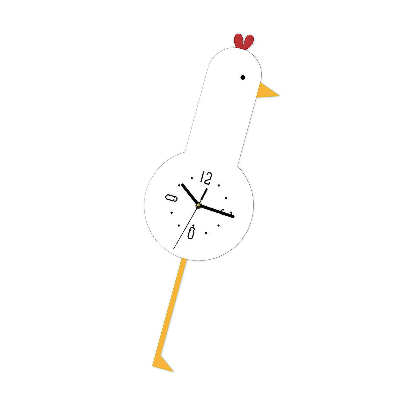 Easyly Installation Cartoon Chicken Wall Clock Simple Mounting for Quick Setups by Various Users Multicolor
