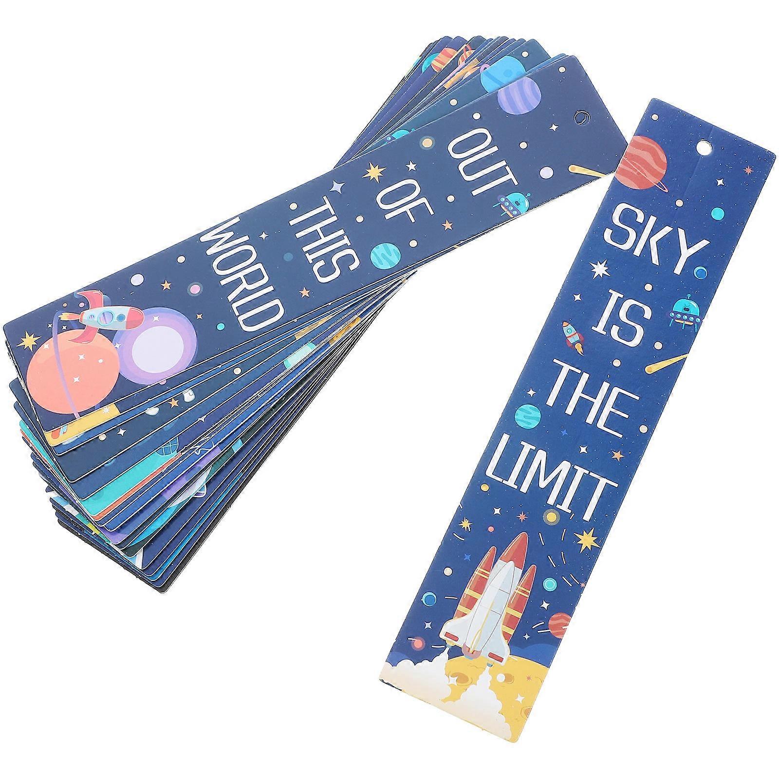 Cartoon Space Bookmarks for Kids Reading Paper Material 20Pcs Pack
