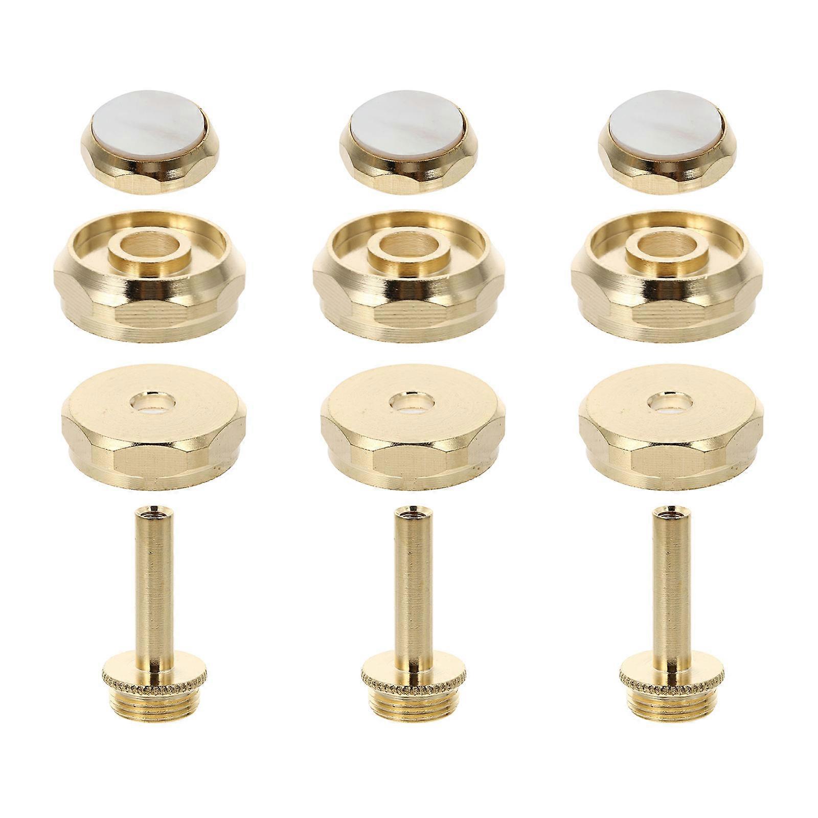 Copper Piston Button Snaps For Trumpet Instruments 2.2X2.2X0.8CM Round Shape 3 Sets