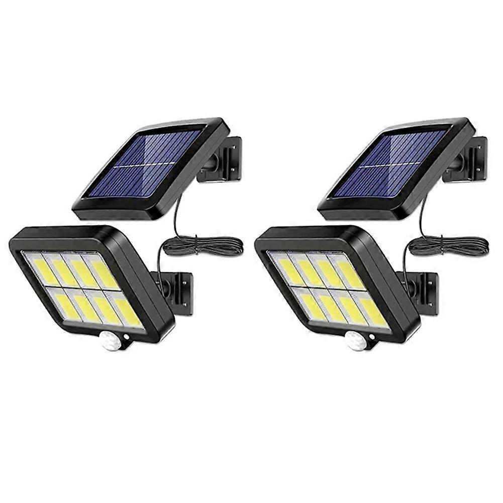 2Pc 2000 Lumen 160 Solar Wall Lights IP65 Waterproof Wired Motion Sensor Security Light Adjustable