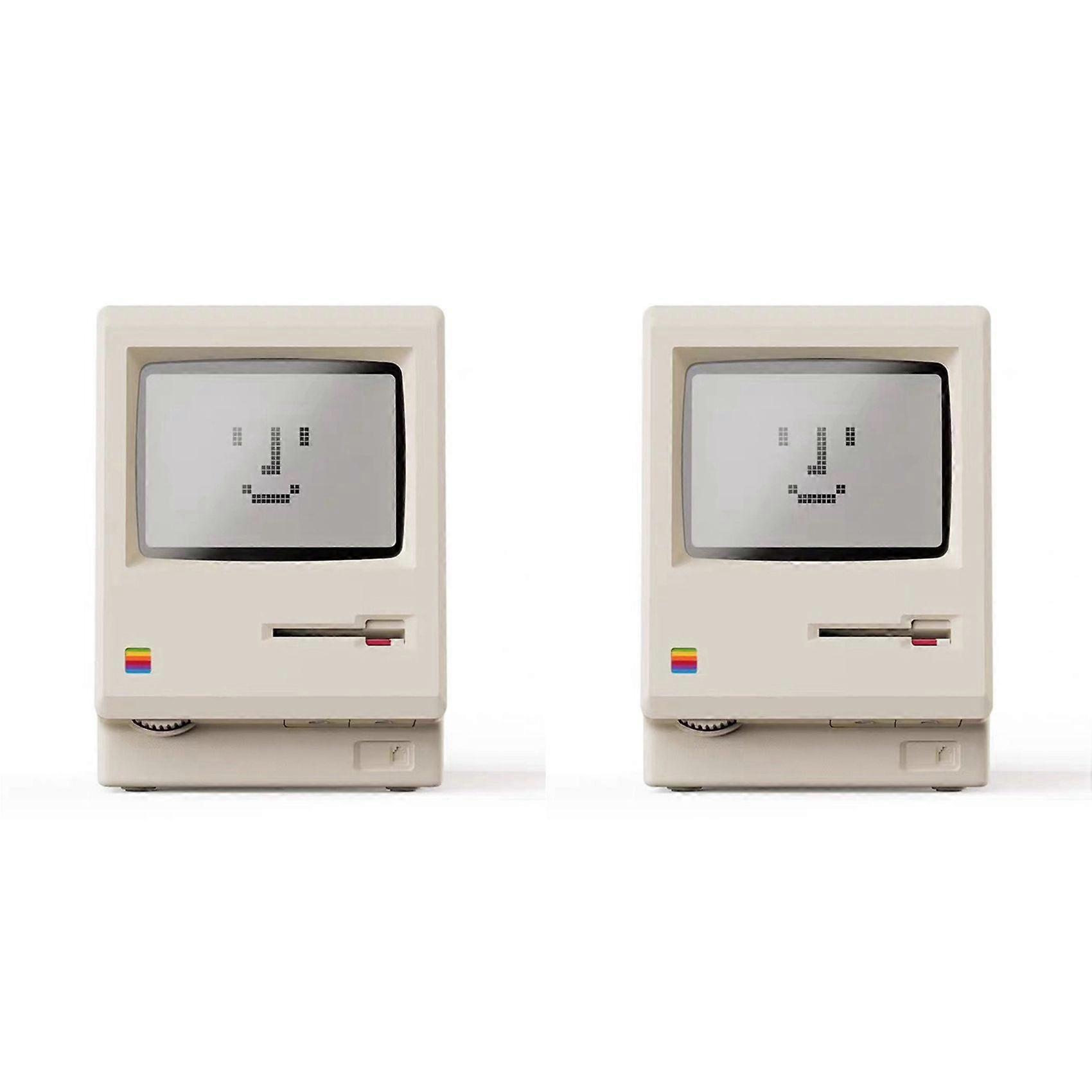 2X Maclock Retro Clock Creativity Alarm Clock Student Specific Wake Up Artifact Desktop Decor Computer Keyboard