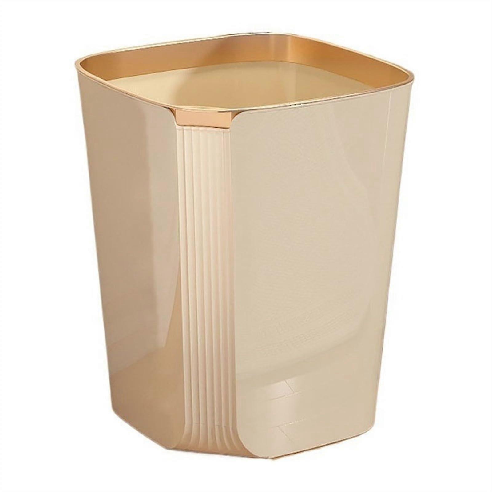 Small Square Plastic Trash Can with Open  and Removable Ring, 13/15L for Bathroom Bedroom