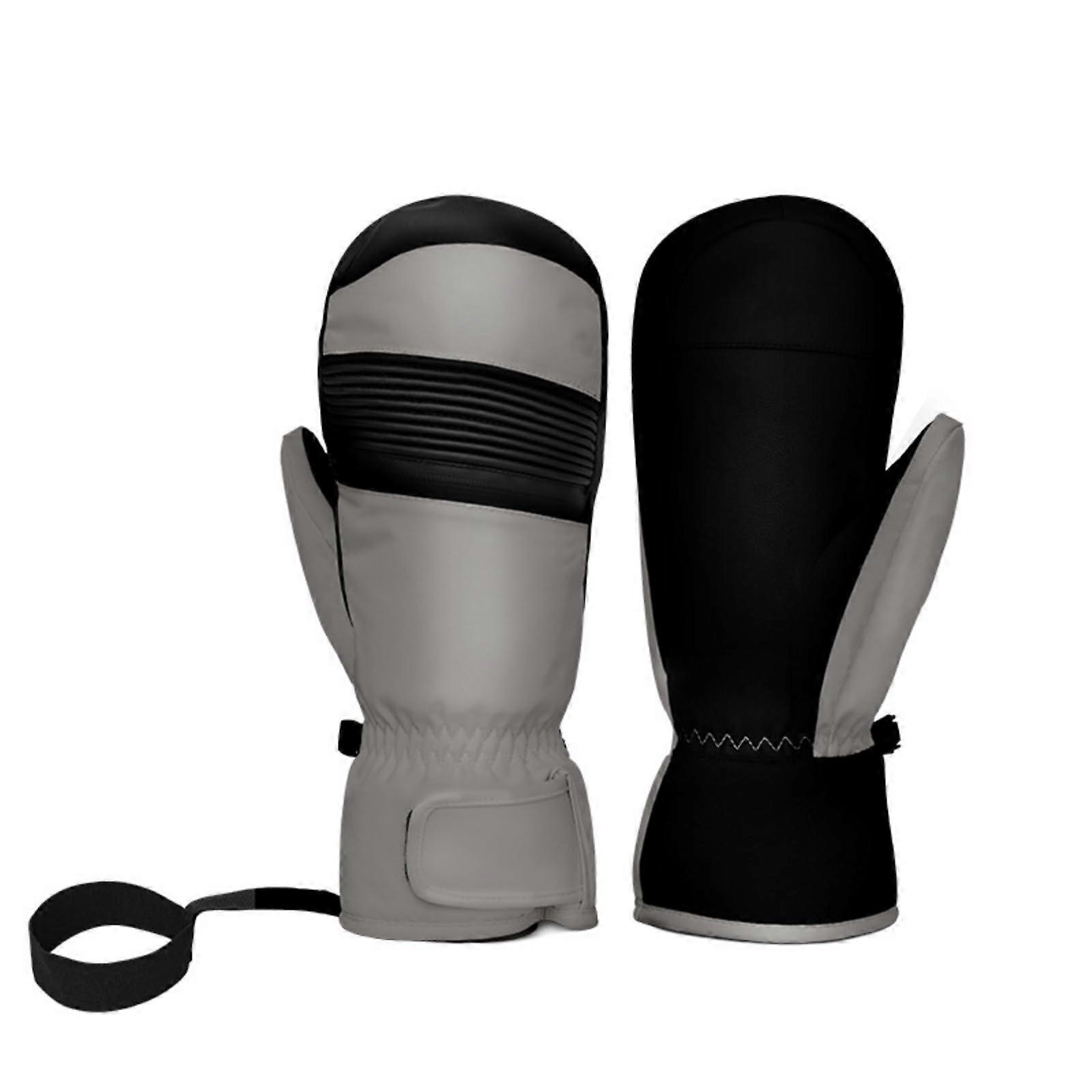 Women's Waterproof Thermal Touchscreen Ski Gloves with Windproof Protection Grey L