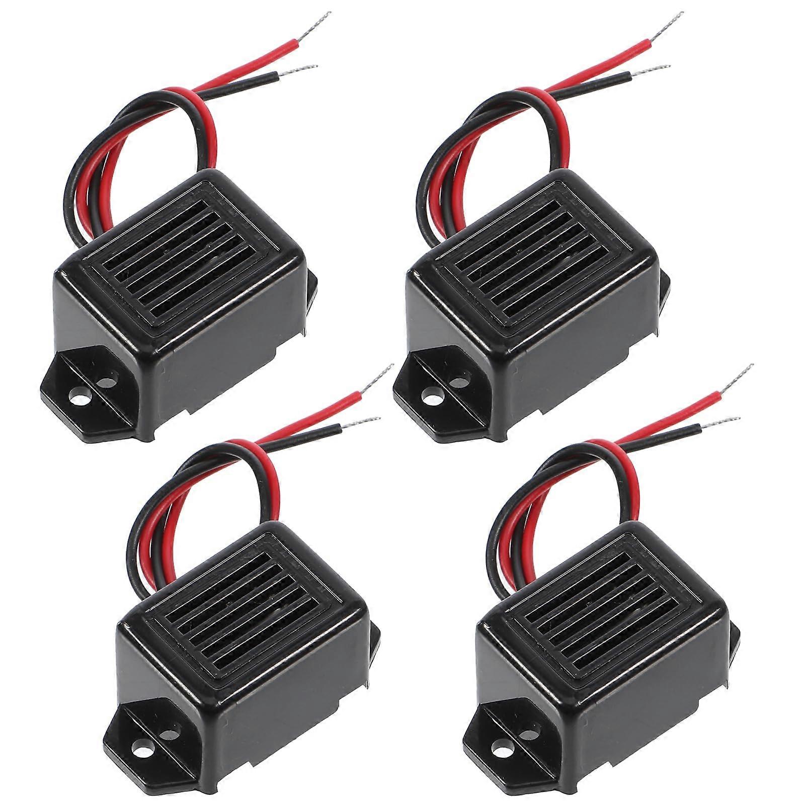 4 PCS Electronic Buzzer Alarm 12V Piezo with Leads Loud Continuous Tone for Security Systems