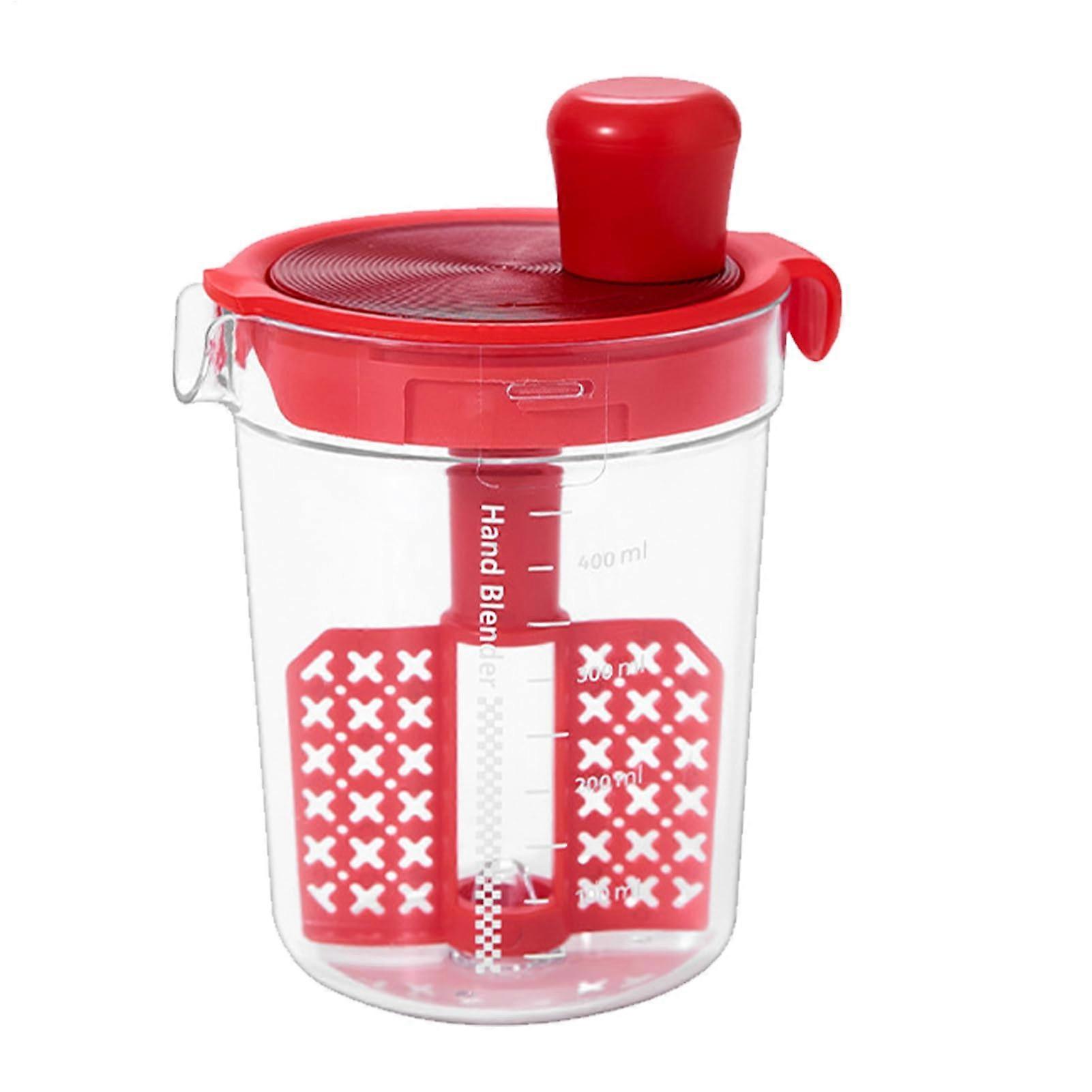 Protein Shaker Bottle with Measuring Scale and Filter for Coffee Shakes Smoothies Red