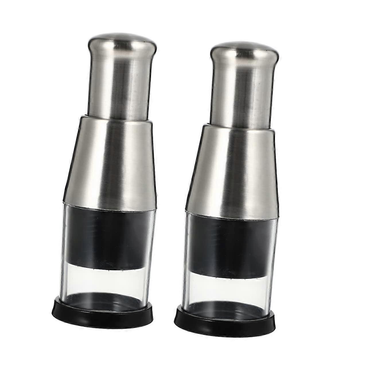 2Pcs Garlic Press and Mincer Stainless Steel MultiFunction Chopper for Cooking Camping