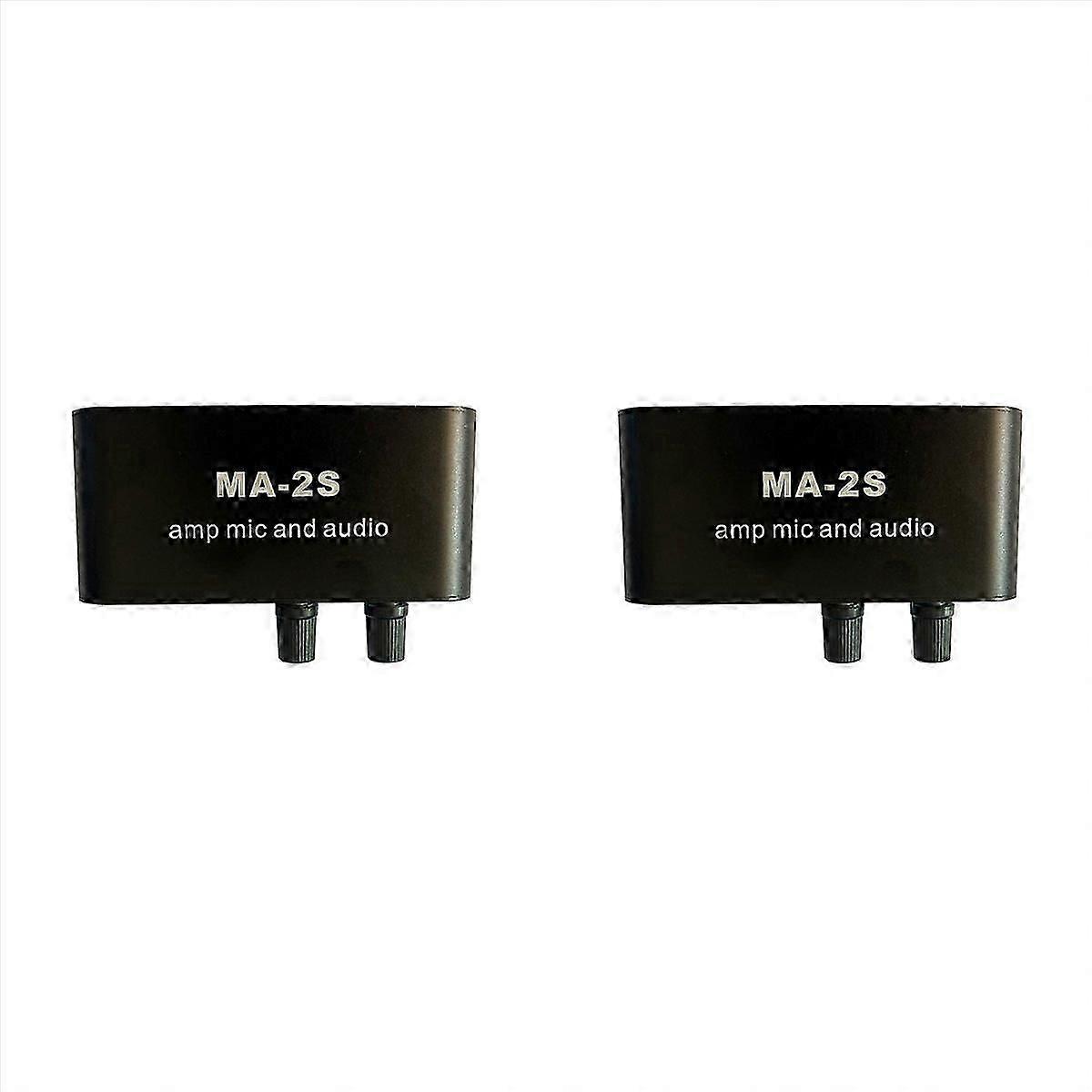 2X 6.5mm Dynamic Microphone 3.5mm Condenser Microphone Headphone Amplifier Audio Preamplifier Mixing