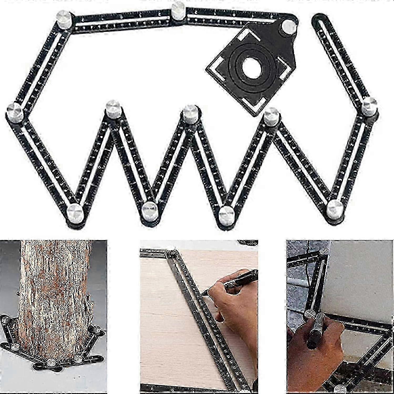 Multi-Angle Aluminum Alloy Measuring Ruler - Corner Template Tool forPrecise Measurements