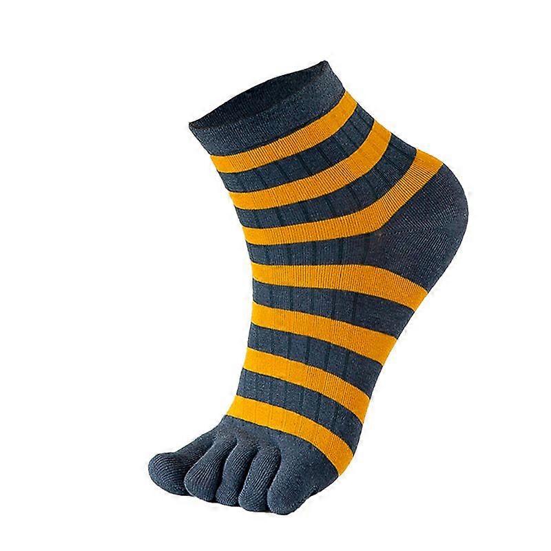 5pcs Men's Odor - Resistant Athletic Crew Toe Socks, Breathable Mid - Calf
