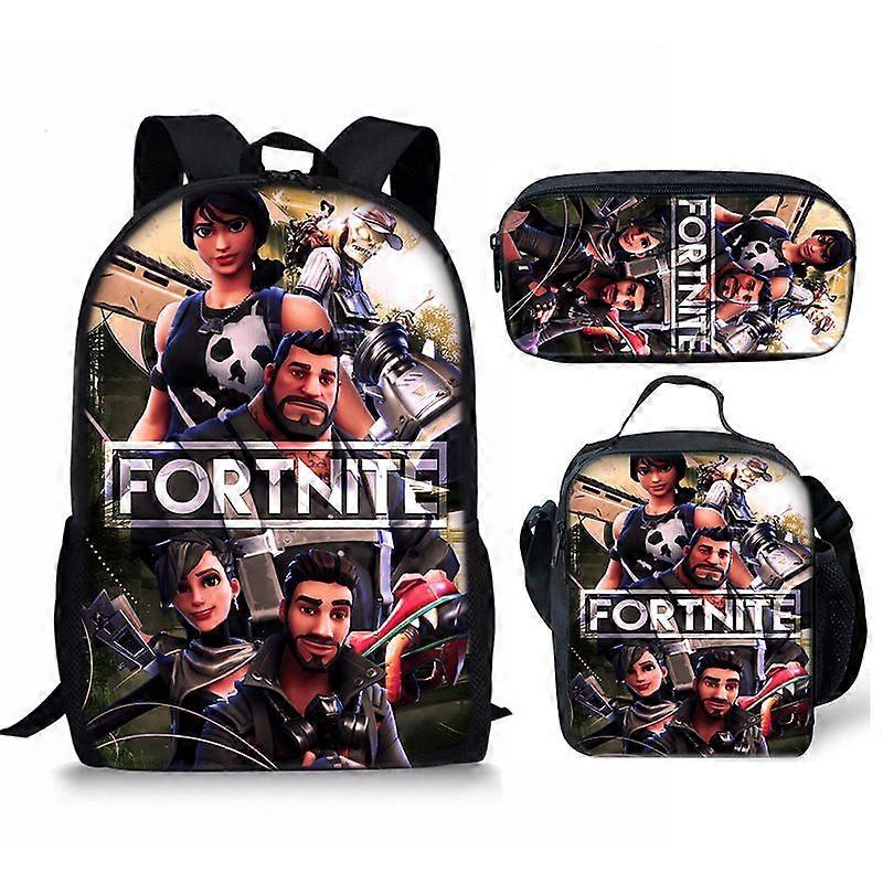 Fortnite Fortnite Backpack Large Capacity Three-piece Set Peripheral Backpack Student School Bag