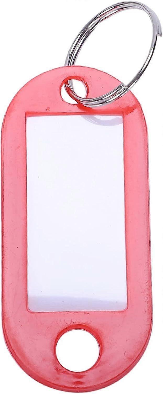100 Pcs Plastic Keychain Key Tags ID Label Name Tags Split Ring