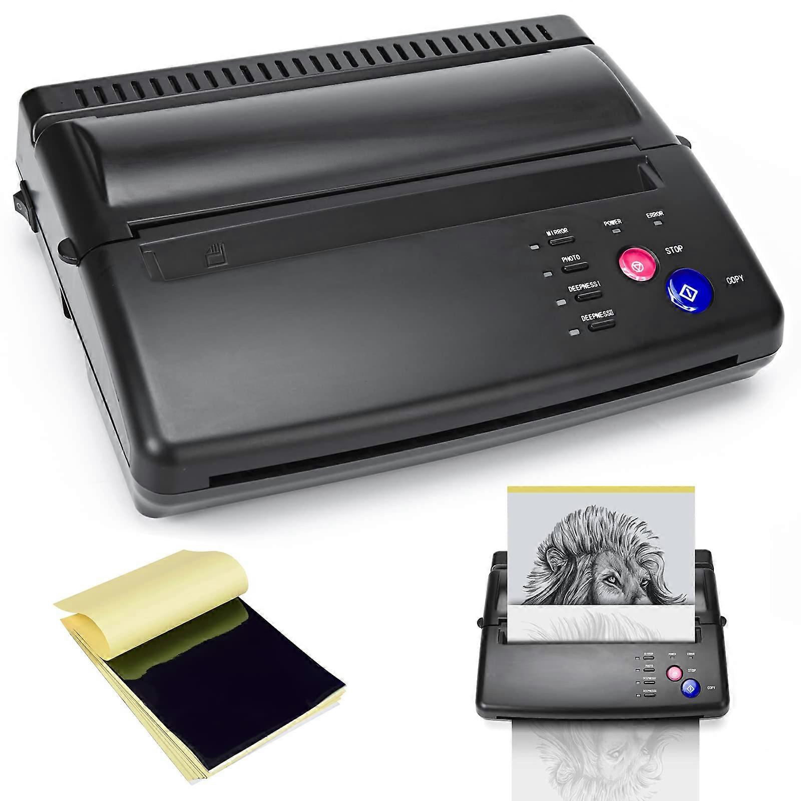 Tattoo Stencil Printer with Thermal Transfer and 20 Transfer Sheets for Professional Artists