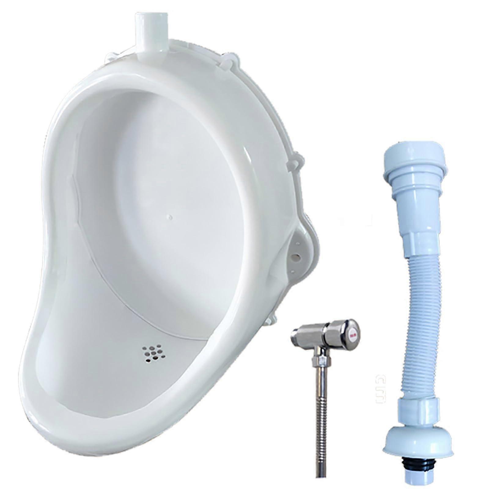 Wall Mounted Urinal with Flush Valve and Odor Control Hose for Outdoor Durable Use