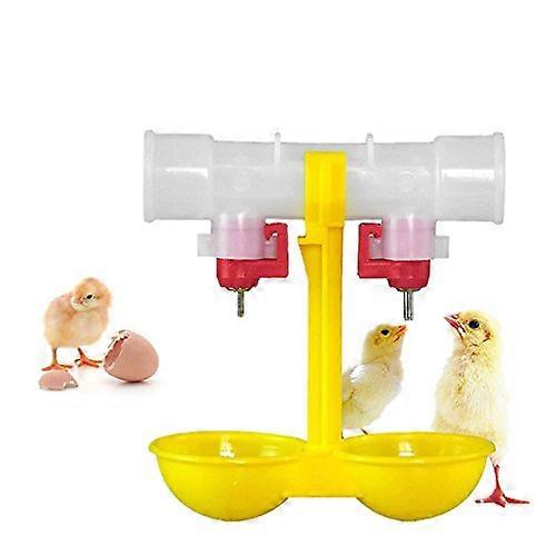 Automatic Chicken Waterer Cup Kit with 360° DualHead Drinker for Chickens Ducks Quail