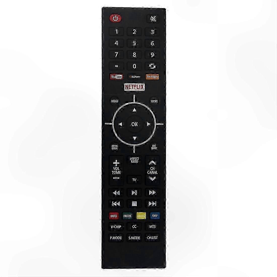 Universal remote control for 4K ultra-high-definition TVs, compatible with various models and brands.