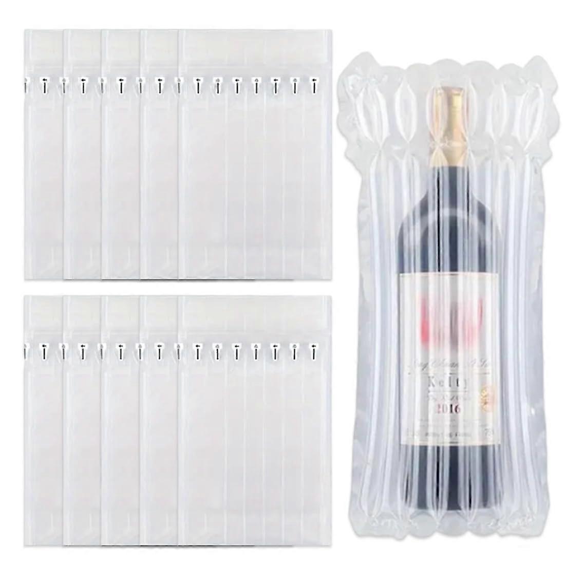 10pcs Wine Bottle Protector Inflatable Air Column Packaging Bag for Safe Travel and