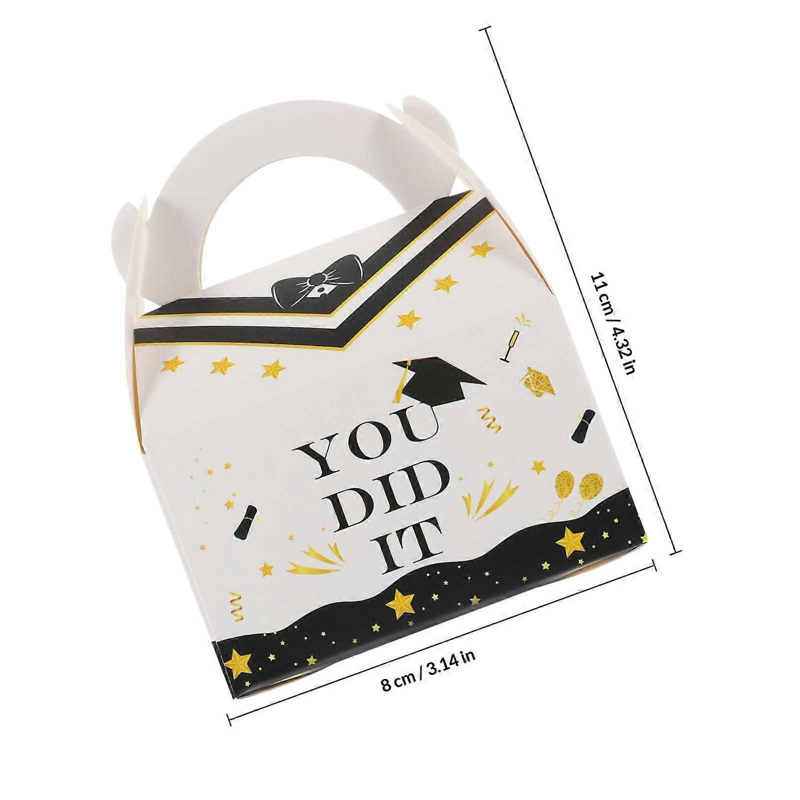 Graduation Candy Box Paper Gift Box for Storage Use 50Pcs White