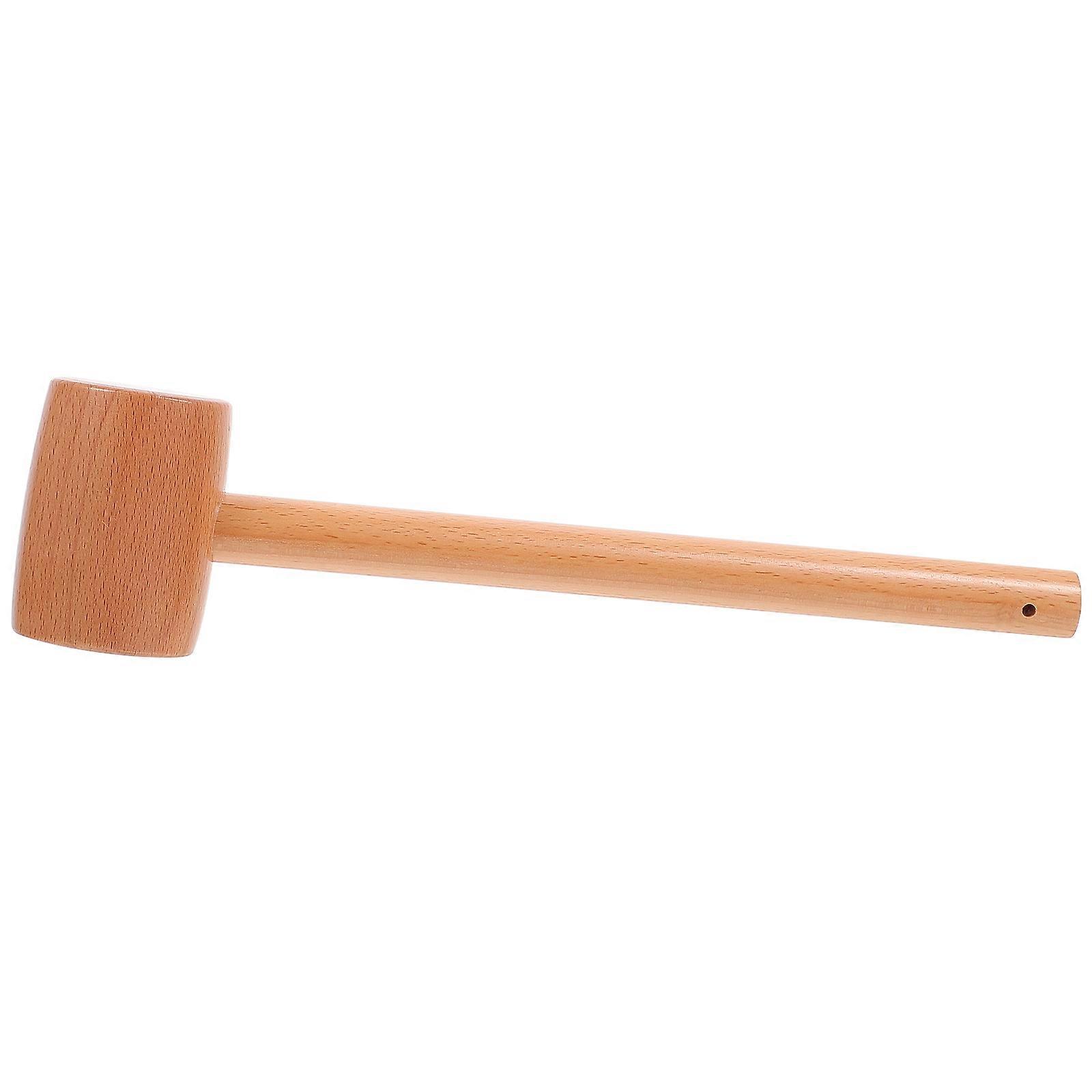 Solid Wood Hammer Wooden Gavel Toy for Crab Shellbreaking 1Pcs