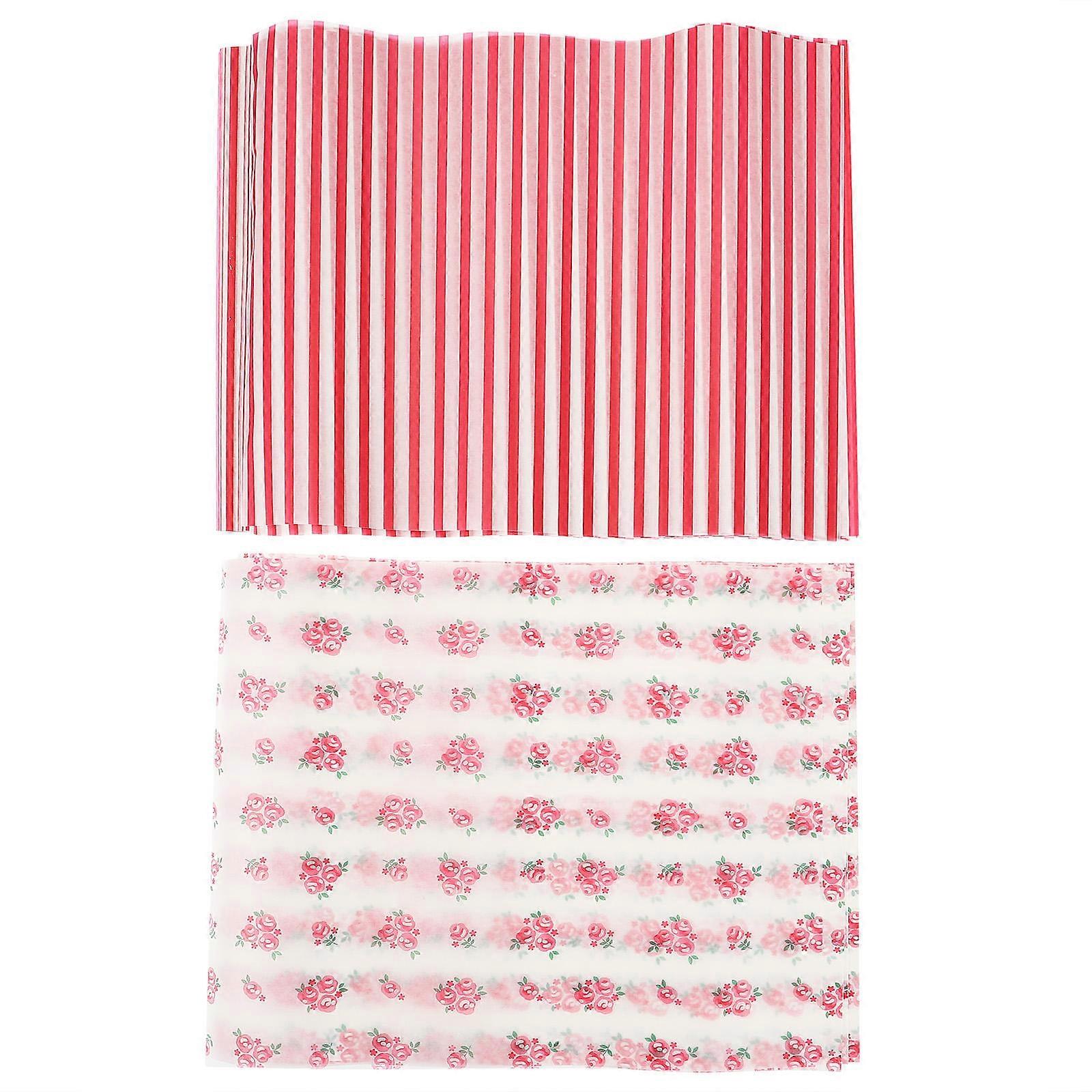 Food Wrap Paper Baking Wax Paper for Packaging 100 Sheets Assorted Colors