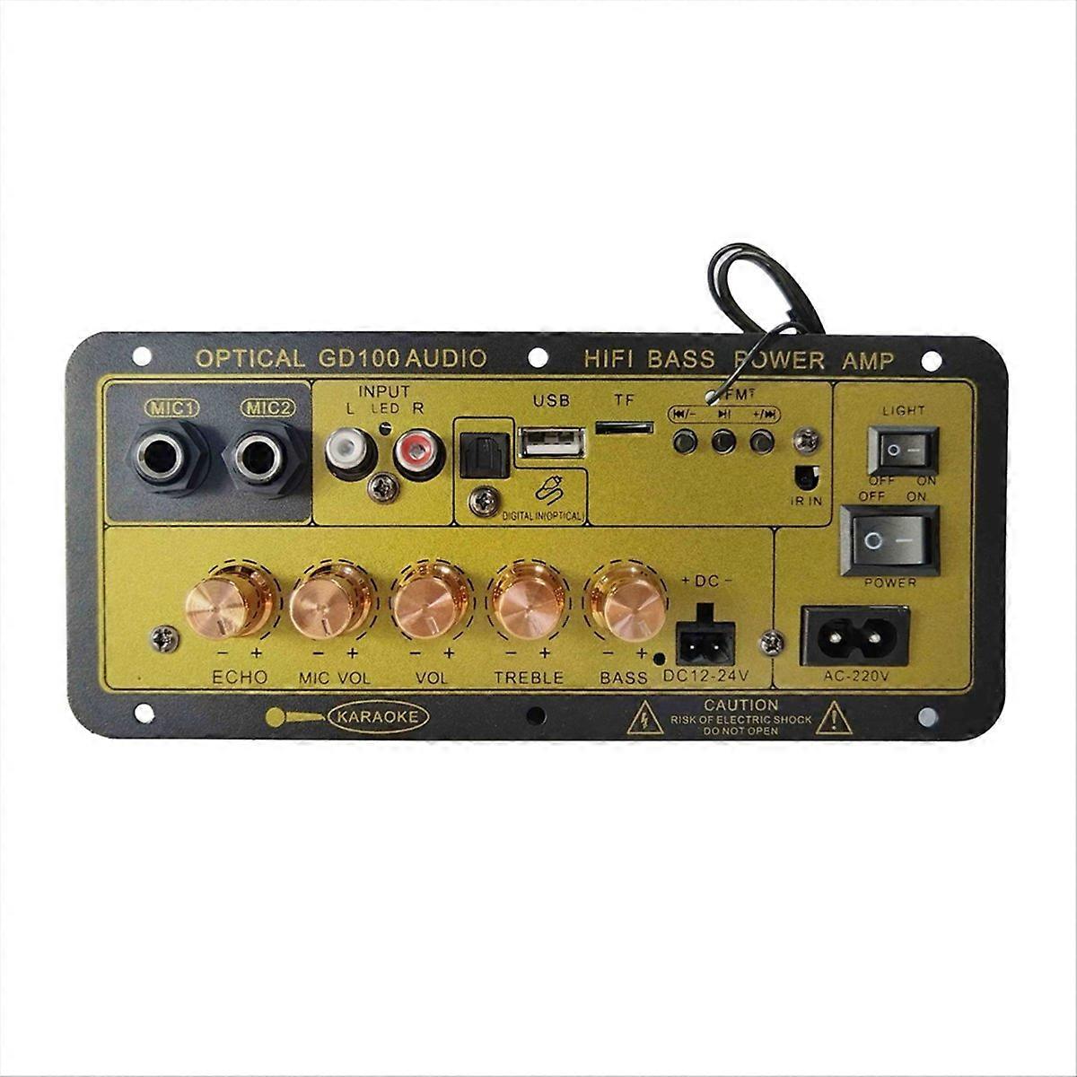 100W Bluetooth Power Amplifier Board with Optical Audio Input US PLUG