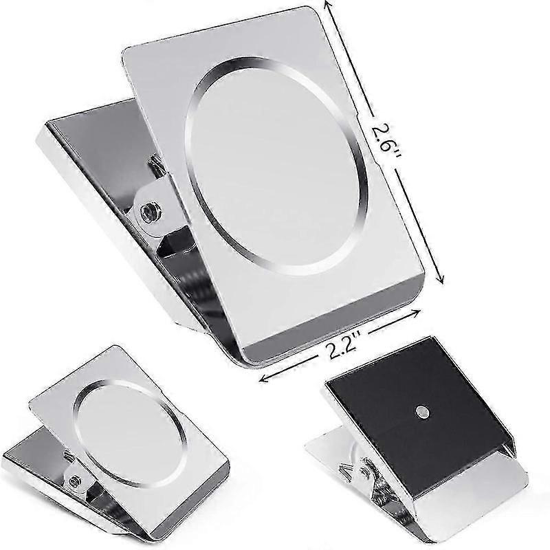 Conjunto de 6 clipes magnéticos extragrandes de aço inoxidável reforçado, com 2,2 polegadas (5,6 cm).