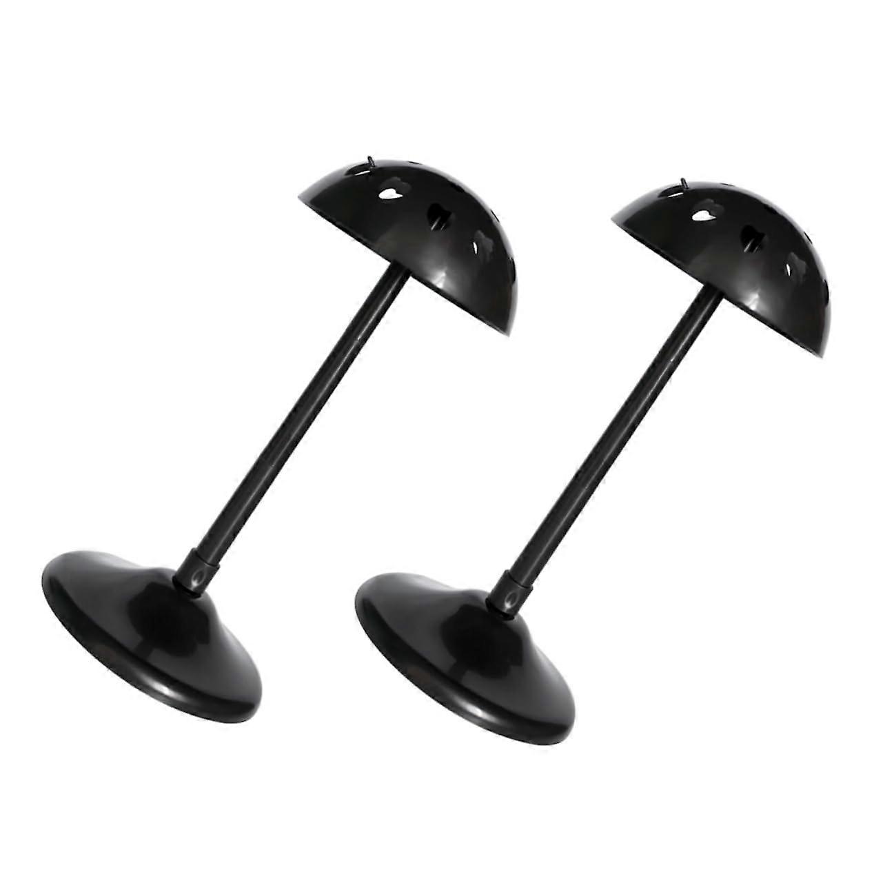 2pcs Detachable Wig Stand with Stable Base for Styling and Display Black