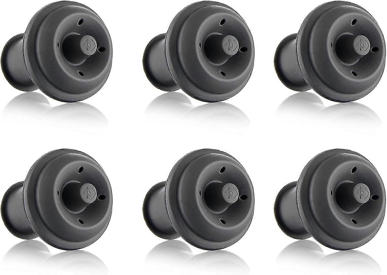 6 Piece Wine Stopper, Grey)