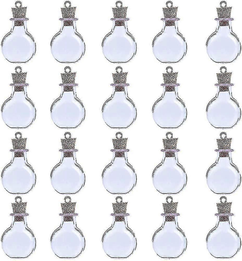 Mini Glasflaskor Set, 20 st Tomma Korkflaskor för gåva