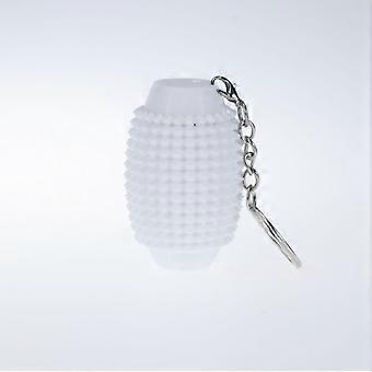 1 bastão branco de 6 cm impresso em 3D com eixo oval e botão de pressão, para massagem portátil que alivia o estresse na ponta dos dedos.
