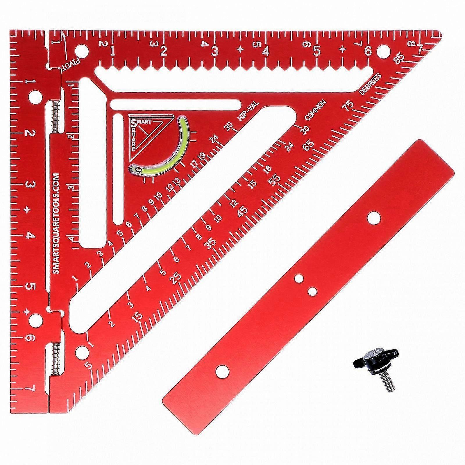 7.5" Premium Carpenter's Square with Smart Bubble Level & Jig Block for Precision Work