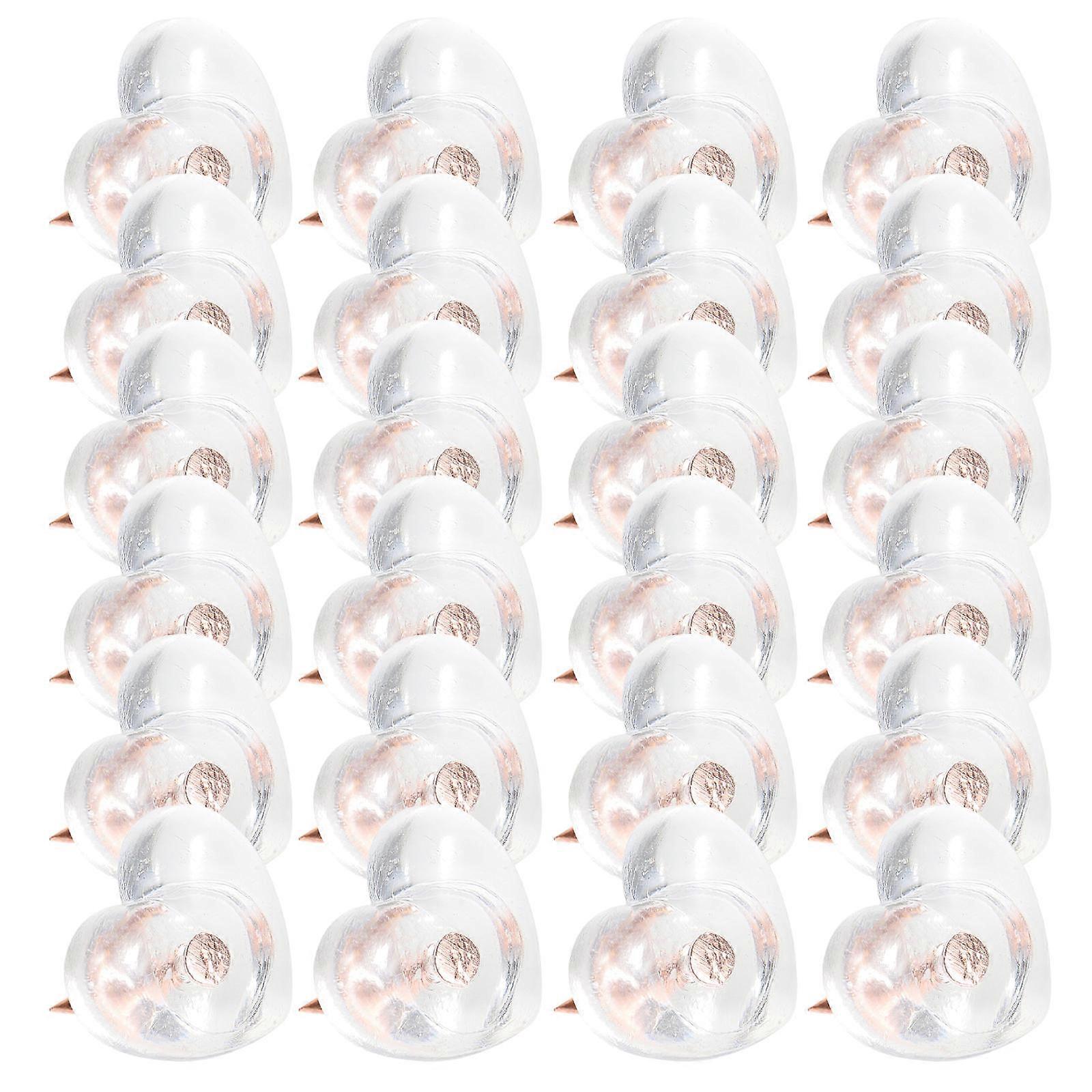 100Pcs Replaceable Push Pin Heart Shape Thumbtacks Delicate Thumb Tacks Map Supply
