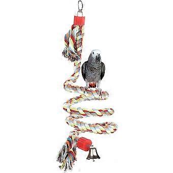 PurewH Vogelzitstok, Justey Groot Papegaaienspeelgoed 63 inch Klimtouw Bungee Vogelspeelgoed Meerkleurig 63 inch