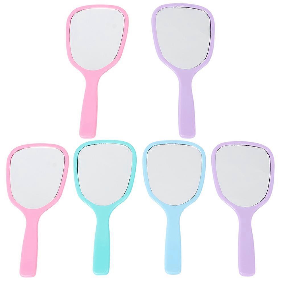 Practical Handheld Makeup Tool for Makeup Use 6Pcs Assorted Color Mirrors