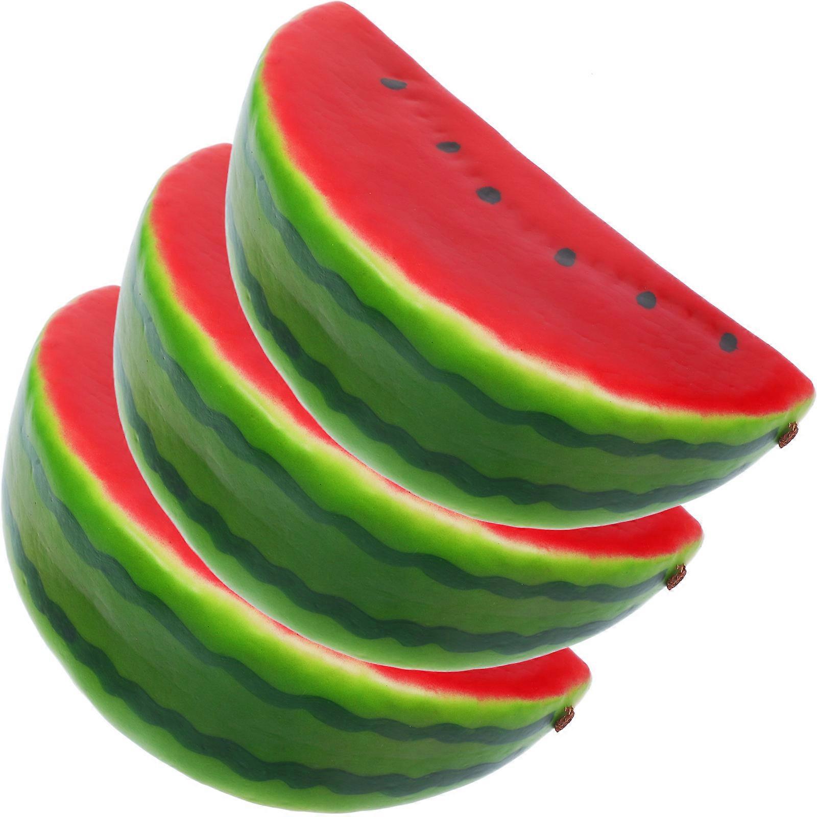 Fake Watermelon Slice Model for Decoration 3Pcs Simulation Watermelon Slices Set
