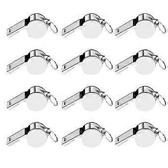 Stainless Steel Whistle with Lanyard for Outdoor Activities 12Pcs