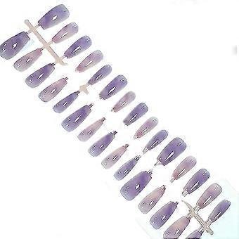 Wearable nail art set, medium coffin nail shape, gradient design suitable for multiple occasions
