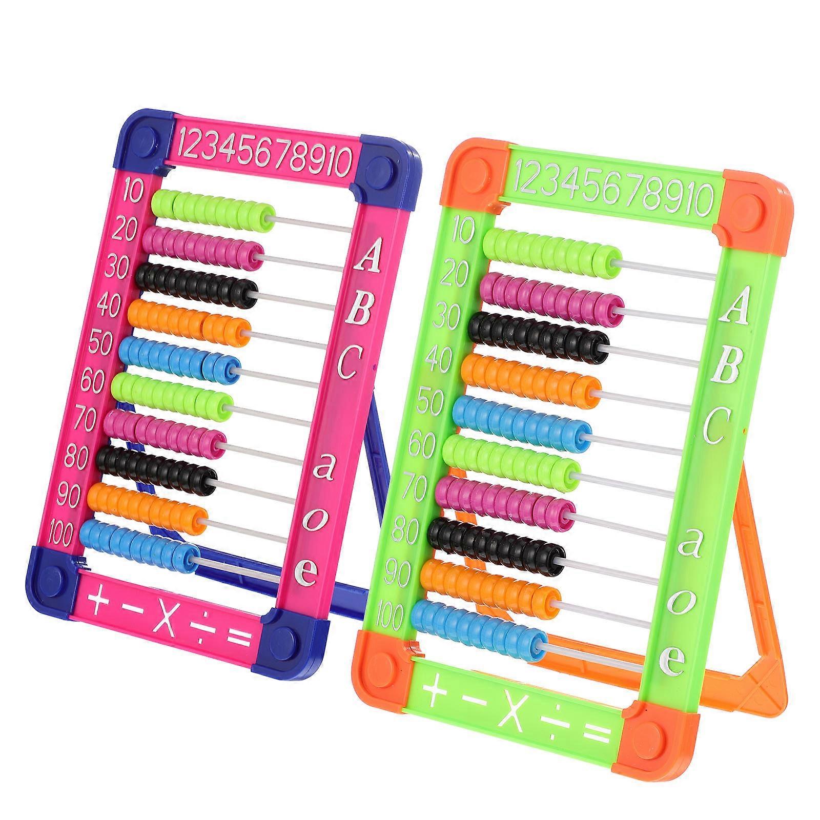 Kid Educational Abacus Plastic Arithmetic Abacus for Learning 2Pcs