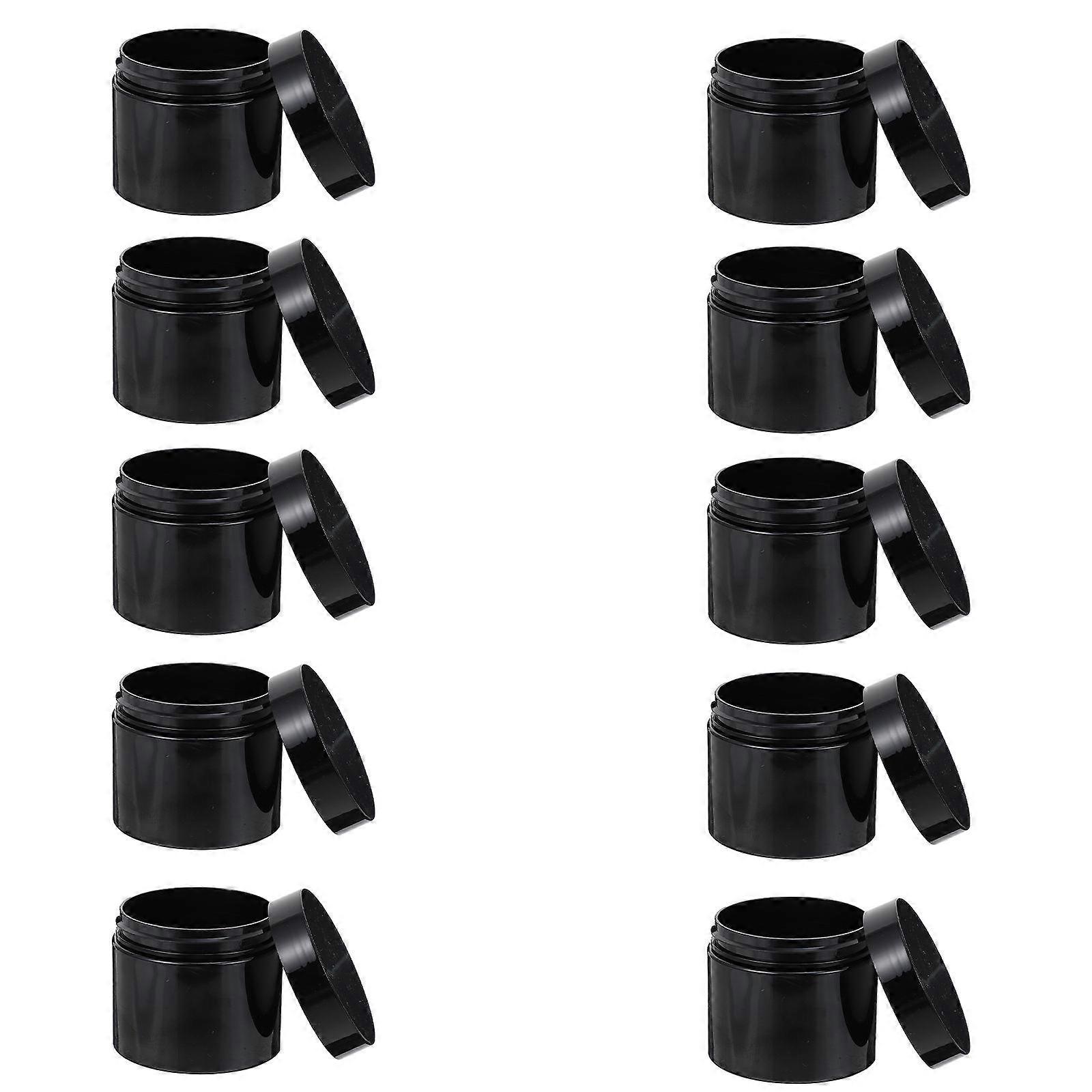 Black Tooth Powder Storage Jar for Refillable Use 10Pcs Practical Containers
