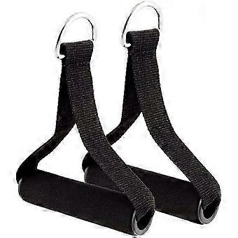 SHVY - Set di 2 fasce elastiche di resistenza in schiuma con impugnatura, colore nero, per palestra, yoga e allenamento.