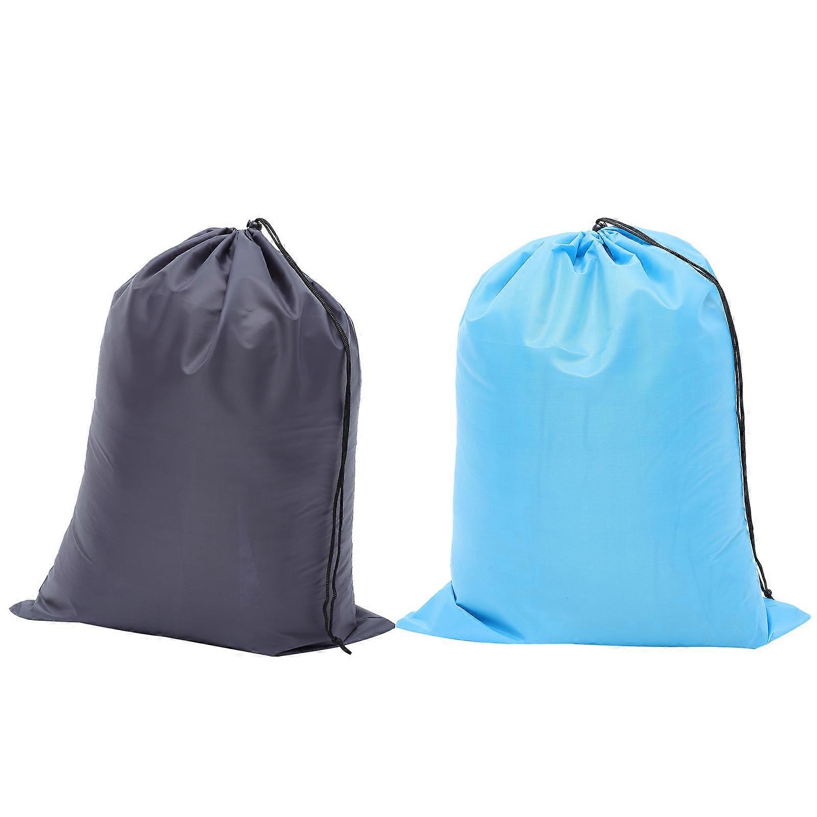 Travel Laundry Bag Waterproof Polyester Laundry Pouch 2Pcs with Drawstring