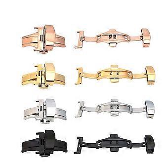 Watch Clasp Stainless Steel Double Push Button Deployment Buckle for Watch Band 18Mm