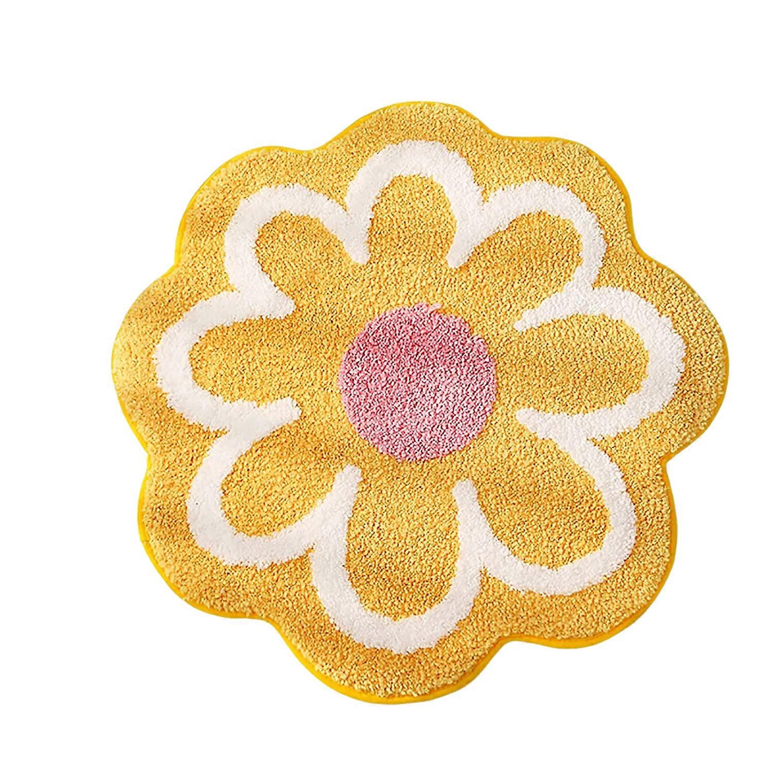 Multi-colored polyester microfiber bathroom rug, machine washable