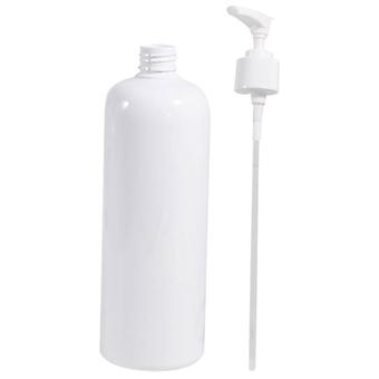 3stk 500 ml genopfyldelig plastflaske tom pumpeflaske rejsedispenser til shampoo shower gel flydende sæbe hvid (tilfældig lågfarve)