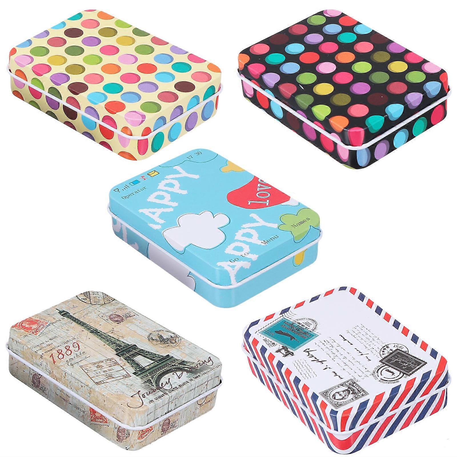 5pcs Square Tins Gift Boxes Practical Candy Storage Boxes Packaging Boxes