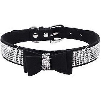 1PACK of Rhinestone Dog Collar, Cute Dazzling Dog Rhinestone Collar, Crystal Diamond Pet Dog Cat Collar, Pet Collars with Rhinestones,BlackS code