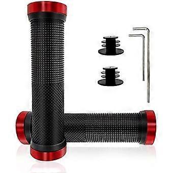 Bike Handlebar Grips, Non-Slip-Rubber Bicycle Handle Grip with Aluminum Lock, Bike Grip for Scooter Cruiser Tricycle Wheel Chair Mountain Road Urban F