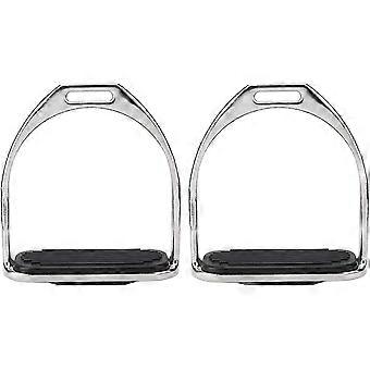 IJzeren Stijgbeugels Hand gepolijst gegoten zadel Sport Saddle Riding (zilver) (2 stuks)