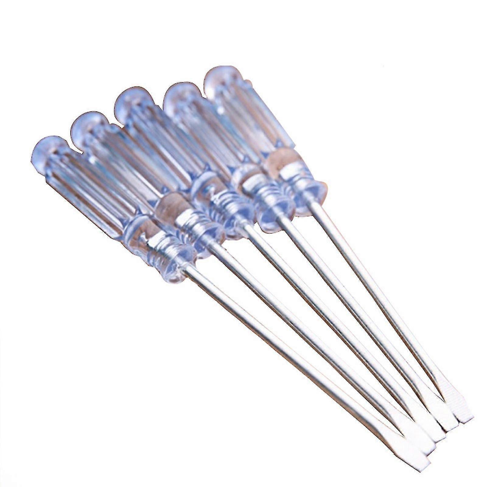 Flat Head Screwdriver Small Magnetic Precision Nonslip Handle Home Tooltransparent5pcs