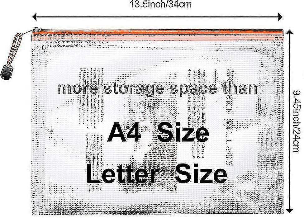 A4 Plastic Wallets Folder, Zip Lock Bags Mesh Document Wallet