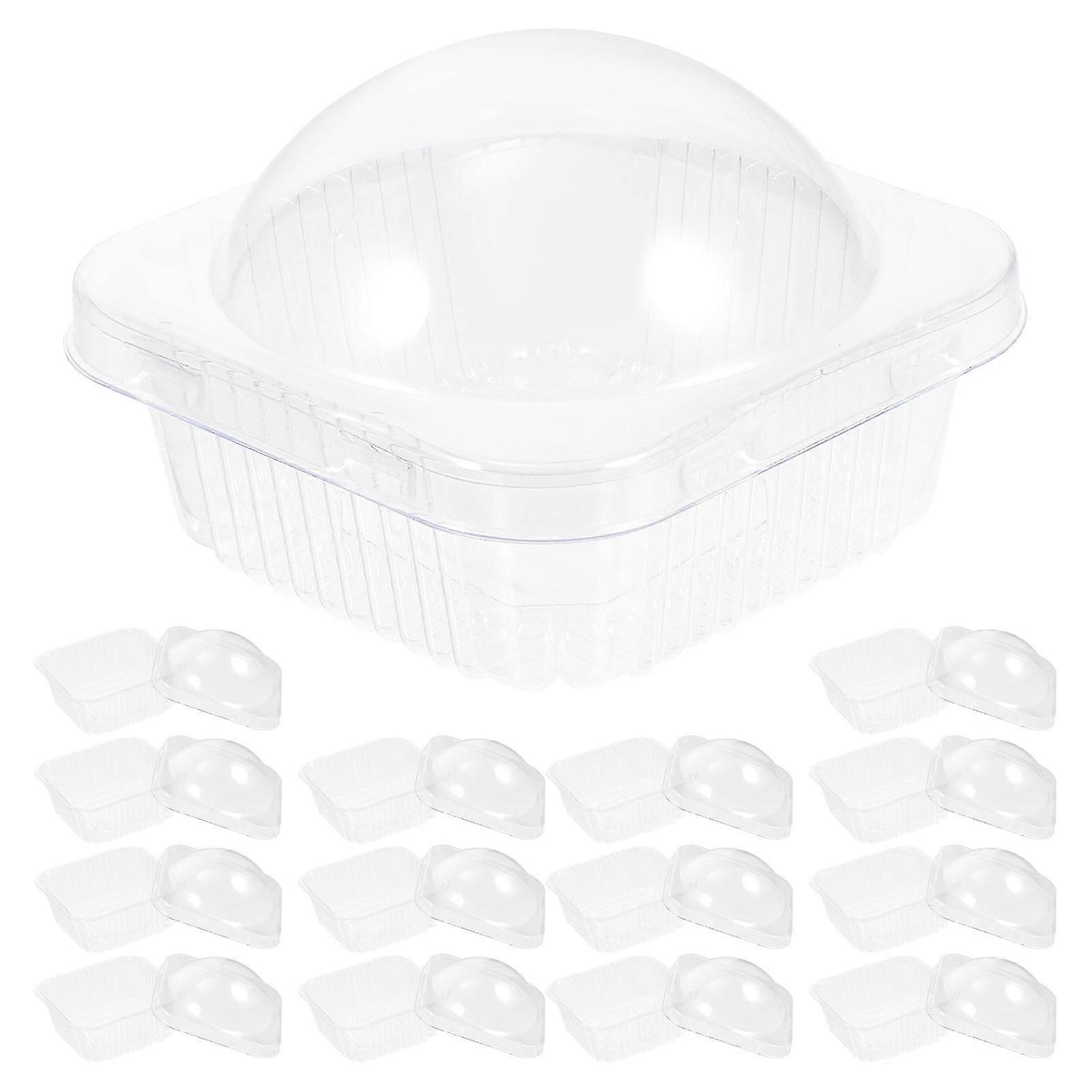 Plastic Transparent Dessert Packaging Boxes 50 Pieces for Storage